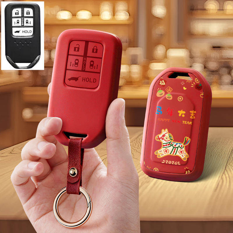 适用本田十代思域雅阁缤智皓影凌派飞度汽车钥匙套保护套包壳扣女