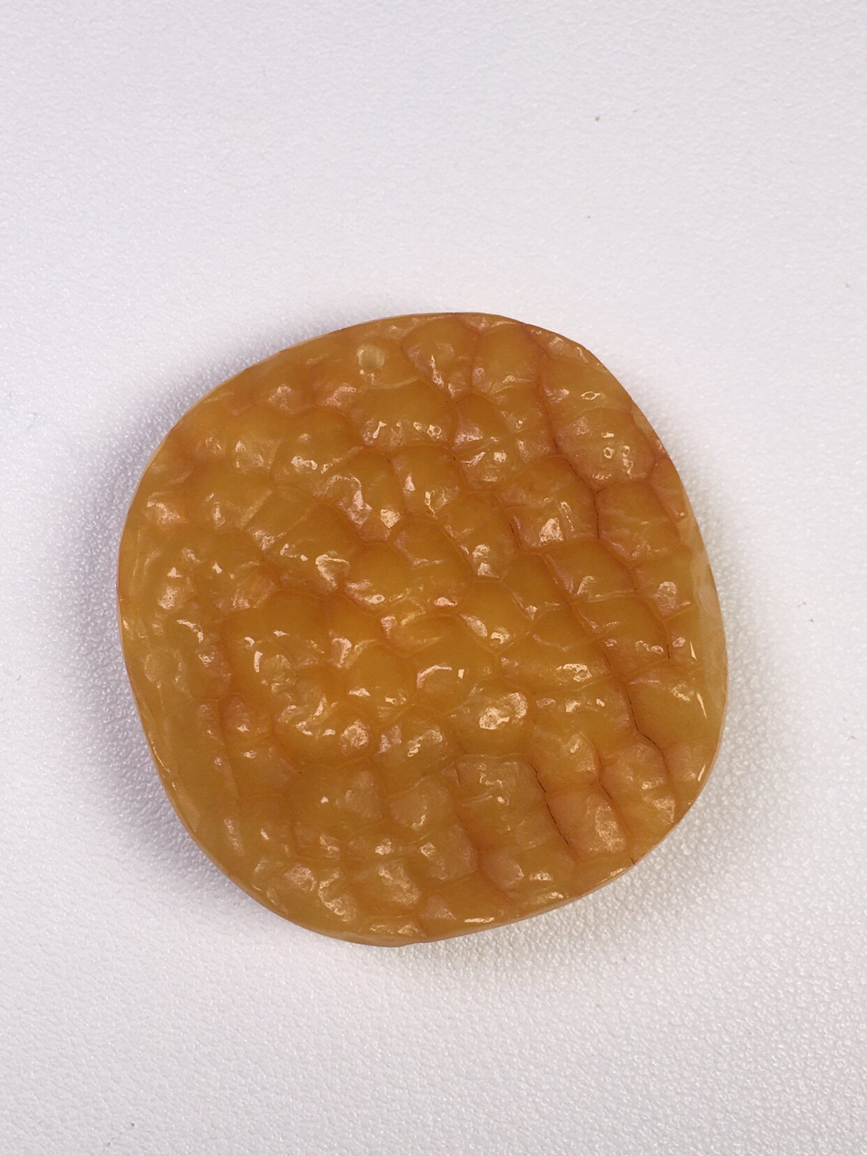 天然蜜蜡原矿原石荔枝纹脑纹特色43/41/13毫米方牌16.3克无杂裂
