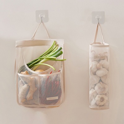 果蔬收纳袋挂袋厨房墙挂式大蒜生姜收纳装蒜网兜储物袋子收纳网袋