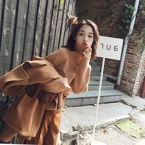 Ретро элегантная шерстяная трикотажная цветная рубашка, свитер