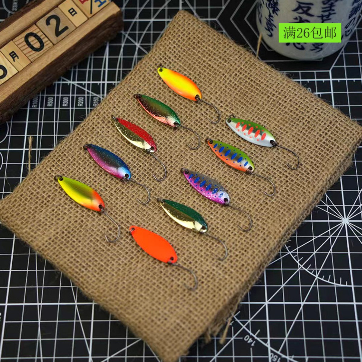美艳同款微物亮片路亚饵2.7克3.5克纯铜溪流马口鳟鱼军鱼翘嘴假饵