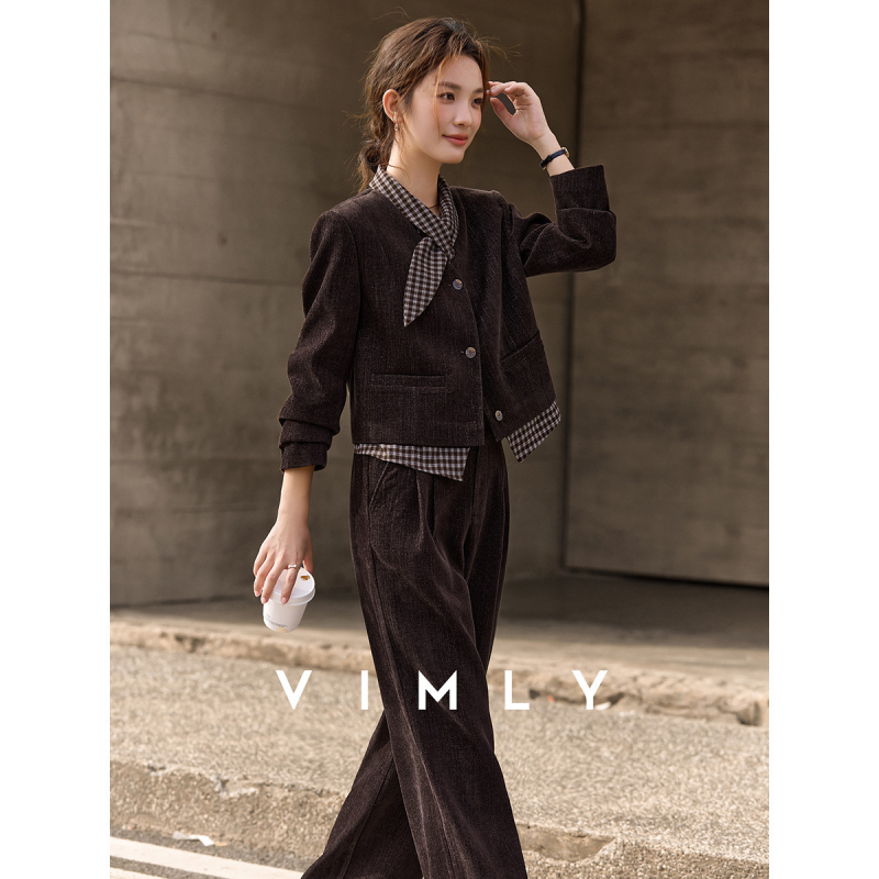 梵希蔓夹棉加厚2025冬季拼接撞色假两件系带领外套小阔腿裤套装,户外/登山/野营/旅行用品,其他户外服装,淘宝优惠券,粉丝福利购,淘宝优惠卷