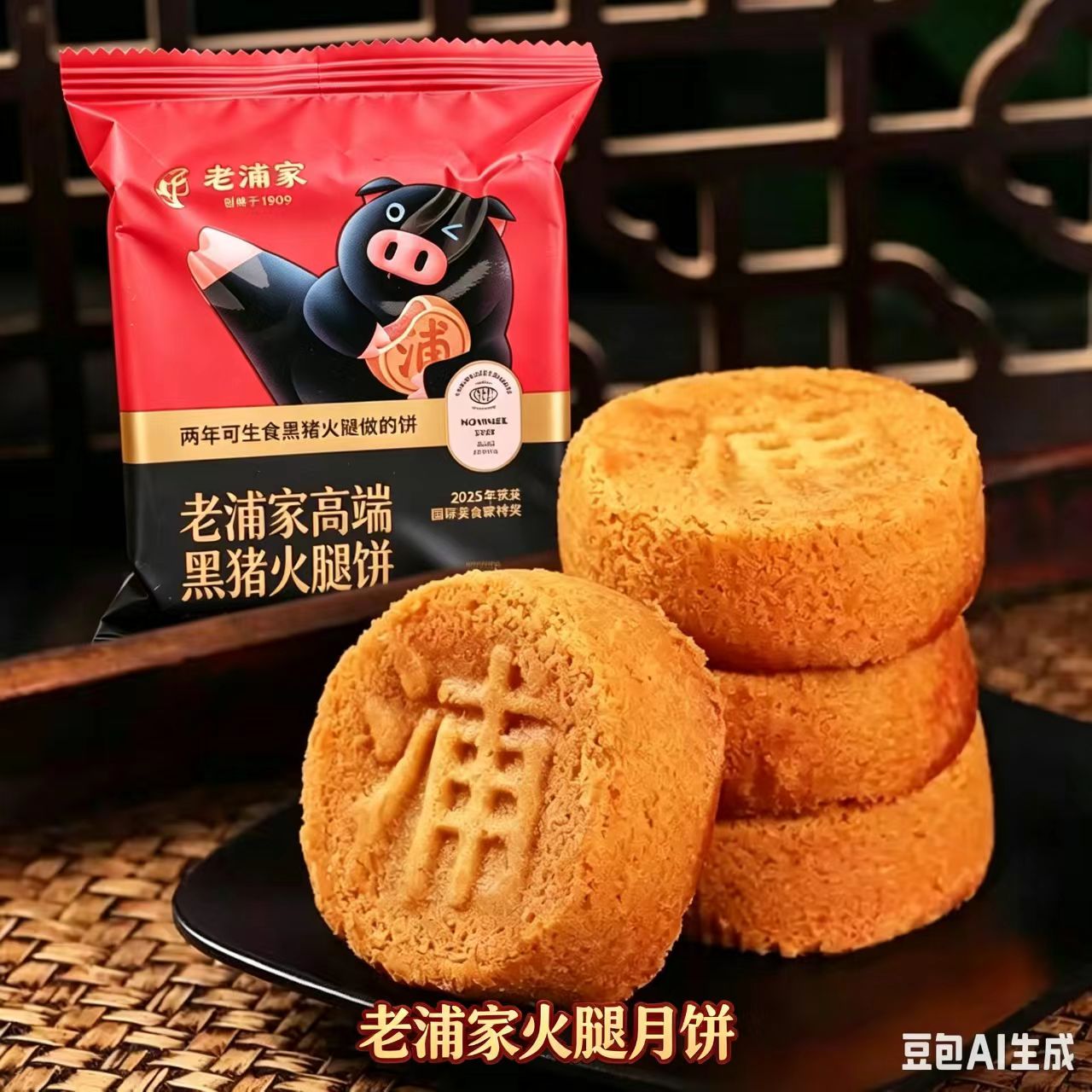 老浦家云腿月饼火腿月饼袋装50克