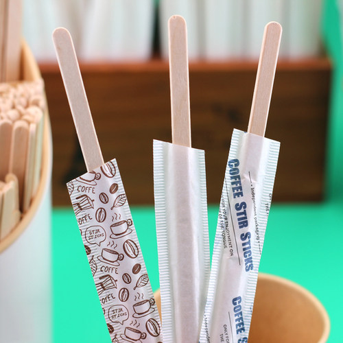 跨境天然木质咖啡搅拌棒环保降解