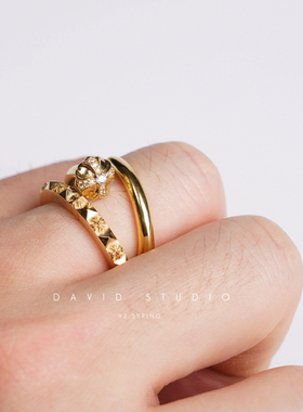 david全手工定制齿轮黄金戒指