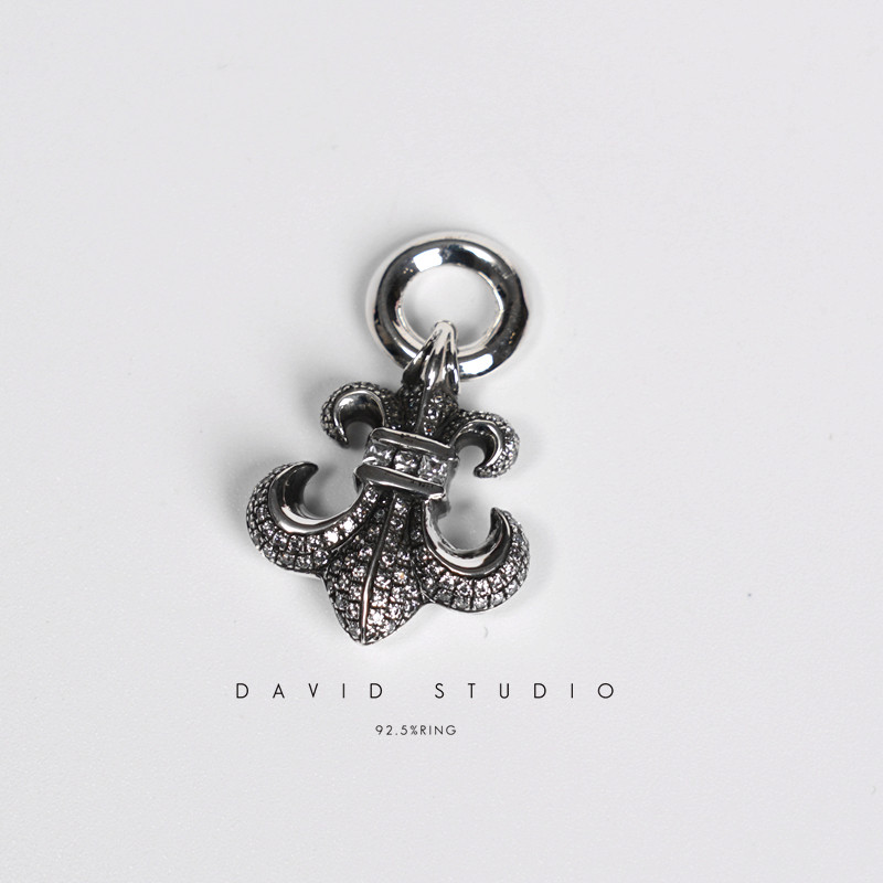 david情侣纯银镶钻个性潮流百搭图片