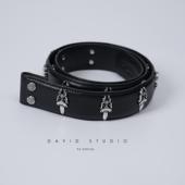 David 皮带身 studio意大利头层牛皮大宝剑皮带S925纯银男士 男款