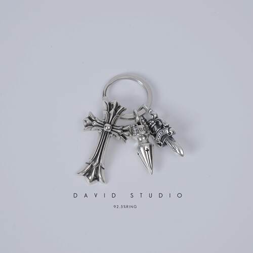 davidstudio925纯银朋克钥匙扣