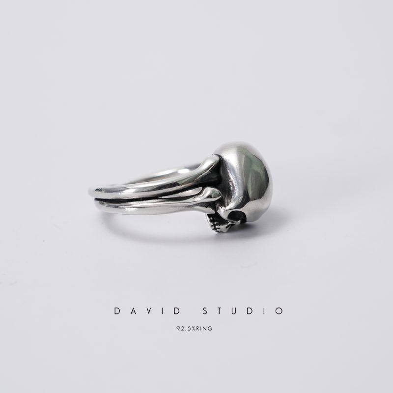 骷髅头摇滚同款戒指Davidstudio图片