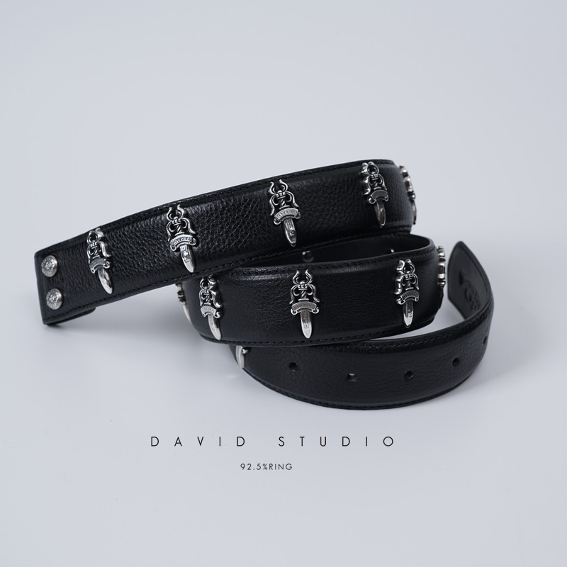 新品David studio925纯银大宝剑圣剑腰带 带身男女款朋克做旧
