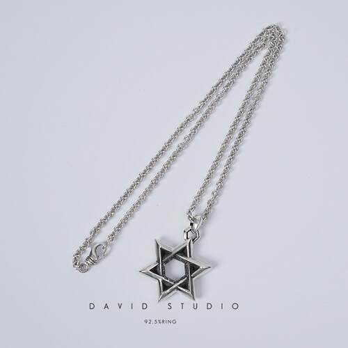 davidstudio925纯银六芒星吊坠
