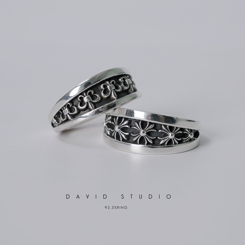 david手工925纯银童军花戒指图片