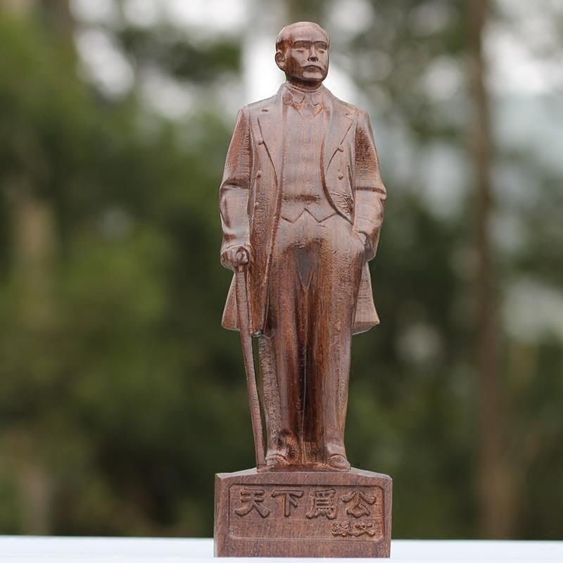 越南沉香木木雕孙中山像摆件实木工艺礼品摆饰孙文雕像礼品图片