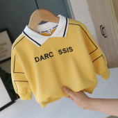 纯棉卫衣宝宝1 薄款 3岁秋T恤韩版 潮 2023男童春装 翻领打底衫 新款