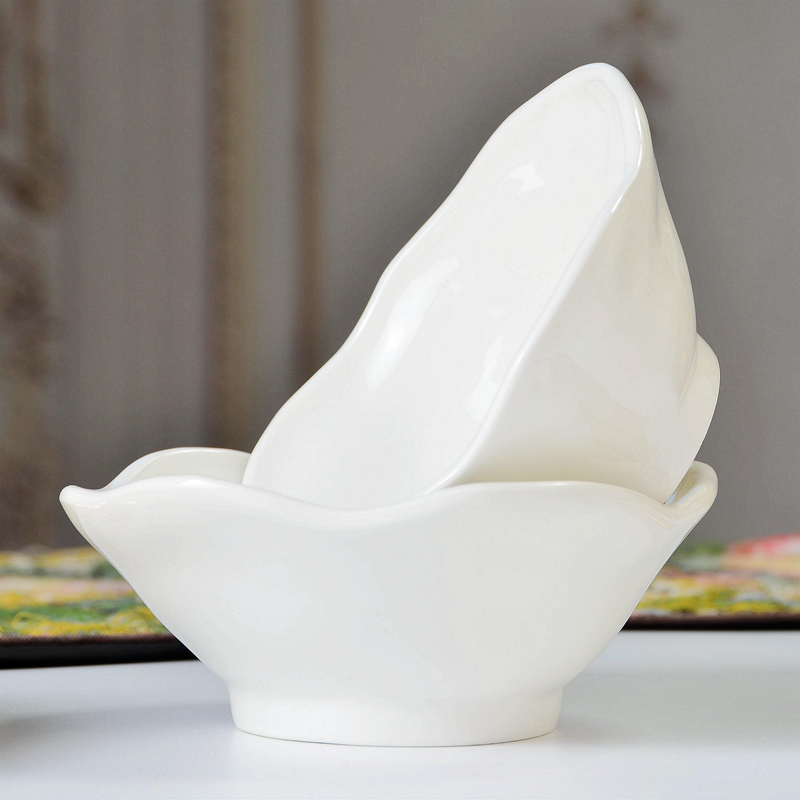 白色釉下彩北欧风格简约工艺陶瓷餐碗欧系家居餐饮餐厨小碗瑕疵-封面