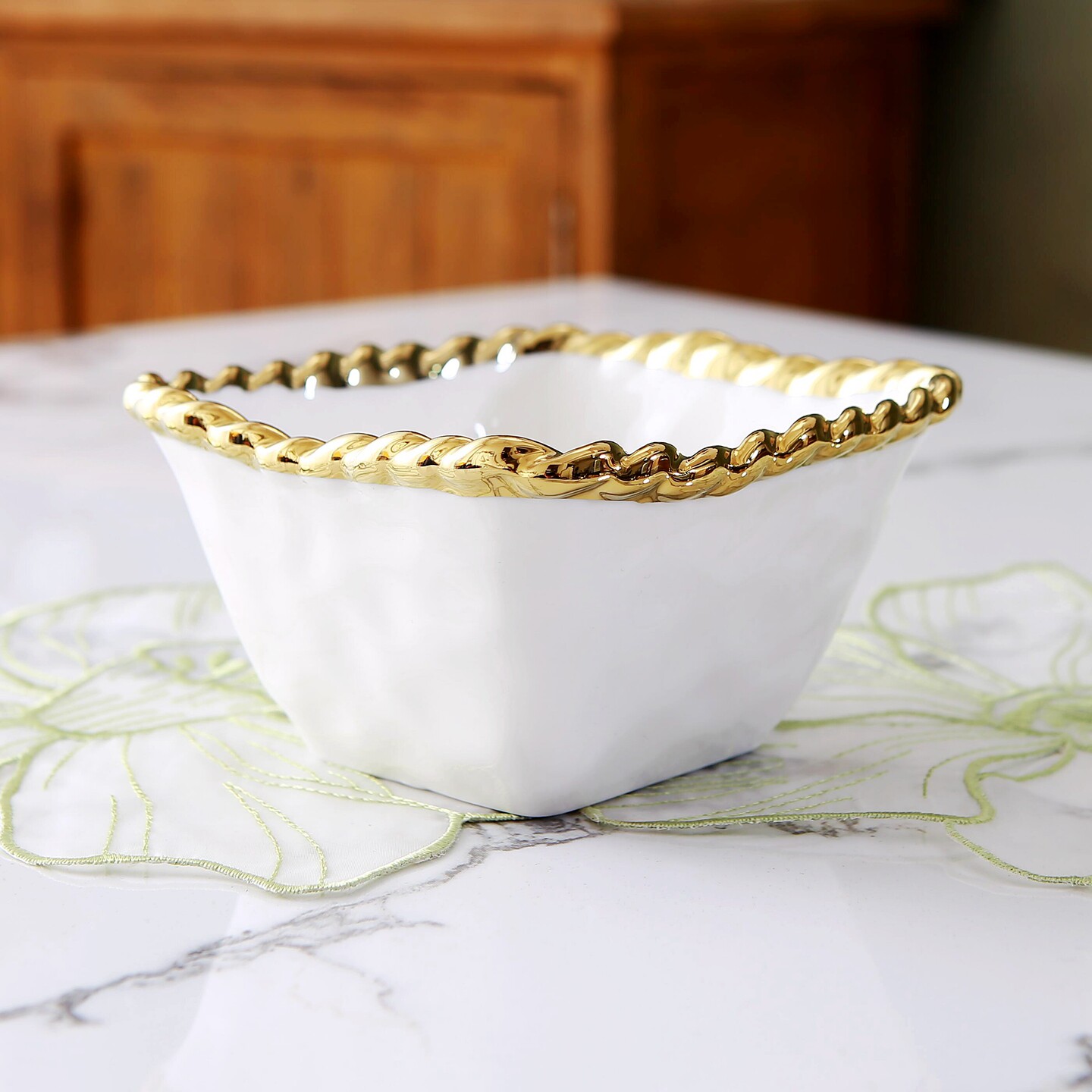 欧式精美金边陶瓷碗白色镀金编织纹理家用装饰碗时尚百搭餐碗瑕疵,餐饮具,碗,淘宝优惠券,粉丝福利购,淘宝优惠卷
