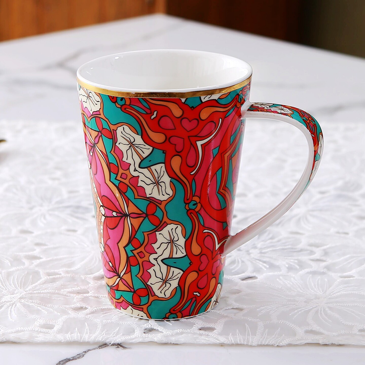 欧式复古陶瓷350毫升咖啡杯