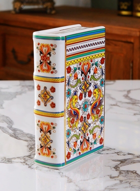 中古会所轻奢西洋提醒书花插工艺