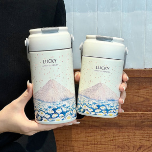 洁徕沃高颜值茶水分离保温杯大容量女生带提手茶仓水杯花茶杯子