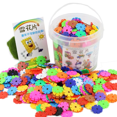 Конструктор для раннего возраста, цифровая пластиковая игрушка, со снежинками, увеличенная толщина