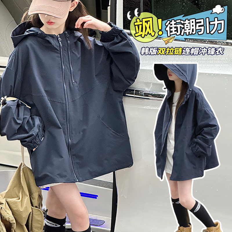 防水双拉链设计连帽外套~