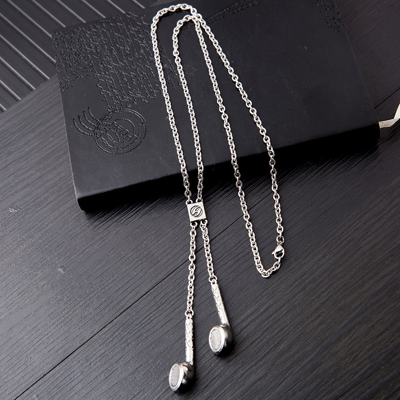 Hip hop brand design personality Street style headset Necklace Titanium men and women Pendant Couple with Jewelryin the Accessories/Fashion Jewelry, Necklace  category - from Buy2taobao.com to provide professional Taobao agent buy service