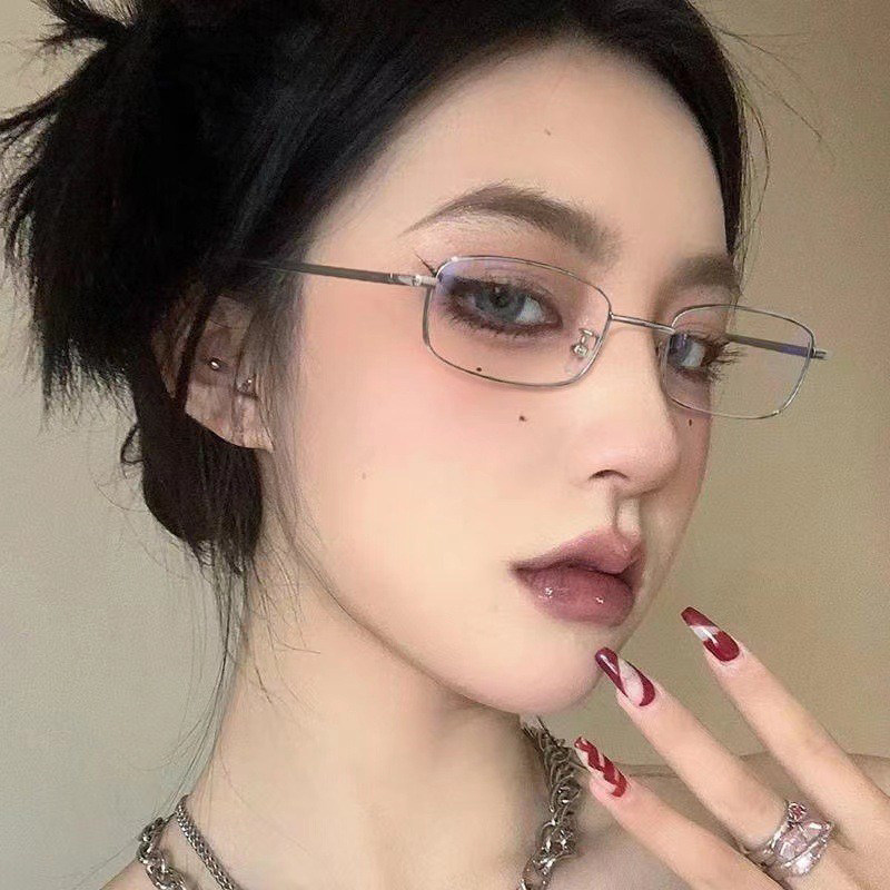超轻防蓝光眼镜女小框平光镜小脸金属窄框细框架有度数成品近视镜