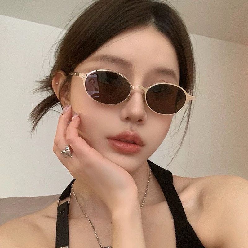 2026新款小框太阳镜女复古书呆子墨镜男高级感时尚老钱风椭圆眼镜
