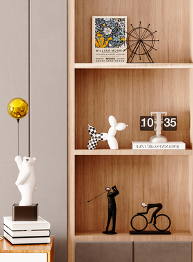 现代简约客厅酒柜摆件样板房高级感飘窗书柜壁龛搭配组合陈设软装