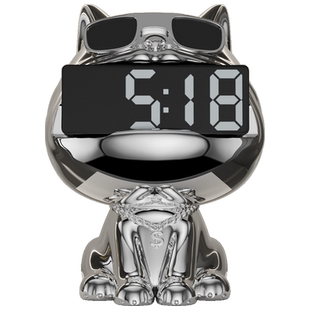 现代轻奢墨镜狗智能电子时钟摆件客厅酒柜卧室桌面玄关高级装饰品