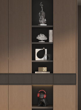 意式高级感电视柜酒柜摆件现代客厅样板房书柜开放格壁龛软装饰品