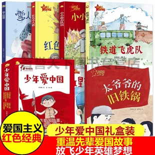 全套八册红色经典少年爱中国平装绘本 幼儿爱国教育主题系列绘本红星闪闪放光彩小小游击队员战火中的小英雄铁道飞虎队红色小八路
