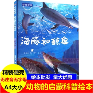硬壳绘本关于动物 6岁幼儿童早教认知启蒙科普绘本 绘本海豚和鲸鱼动物百科绘本 亲子共读睡前故事图画书 幼儿园精装 精装