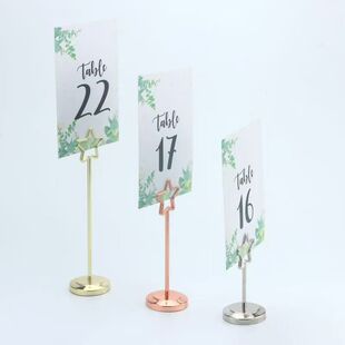 婚礼餐厅席位卡办公室名片卡座铁艺展款架面包店桌牌超市便签夹