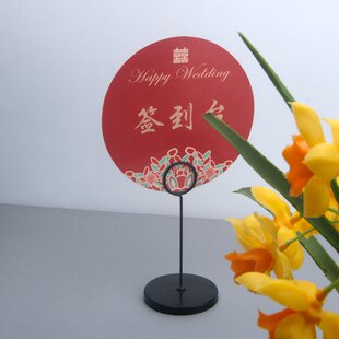 不锈钢可拆卸婚礼便签夹席位卡办公室会议室酒店旋转台照片卡片夹