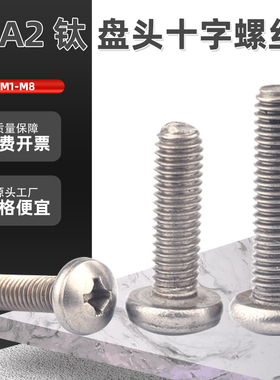 TA2钛螺丝十字盘头螺丝圆头机螺钉钛合金螺栓M1M2M2.5M3M4M5M6M8