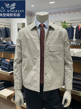 Saint Angelo报喜鸟男士春季新款翻领夹克商务休闲时尚英伦风外套