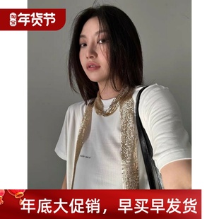 Slight Vogue Flaxy Tee* 进口定织高密面料 手绘亚麻印花短袖