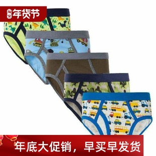 5Pcs/Lot Boys Underwear Shorts Young Dinosaur Panties Kids