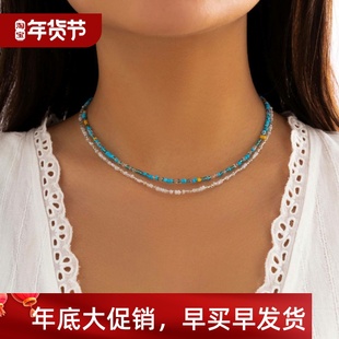 Seed Beads Necklace Bohemia Women Acrylic for Multicolour