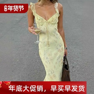 Women Dress Flower Sleeveless cut Printed Low Summer Sexy
