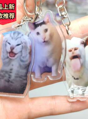 24Rambling Goat Huh Cat Meme Keychain Confused Cat Memes Cat