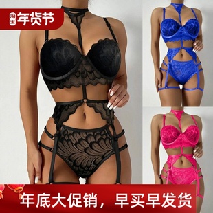 lace Solid tie neck jumpsuit性感纯色挂脖绑带蕾丝连体衣 color