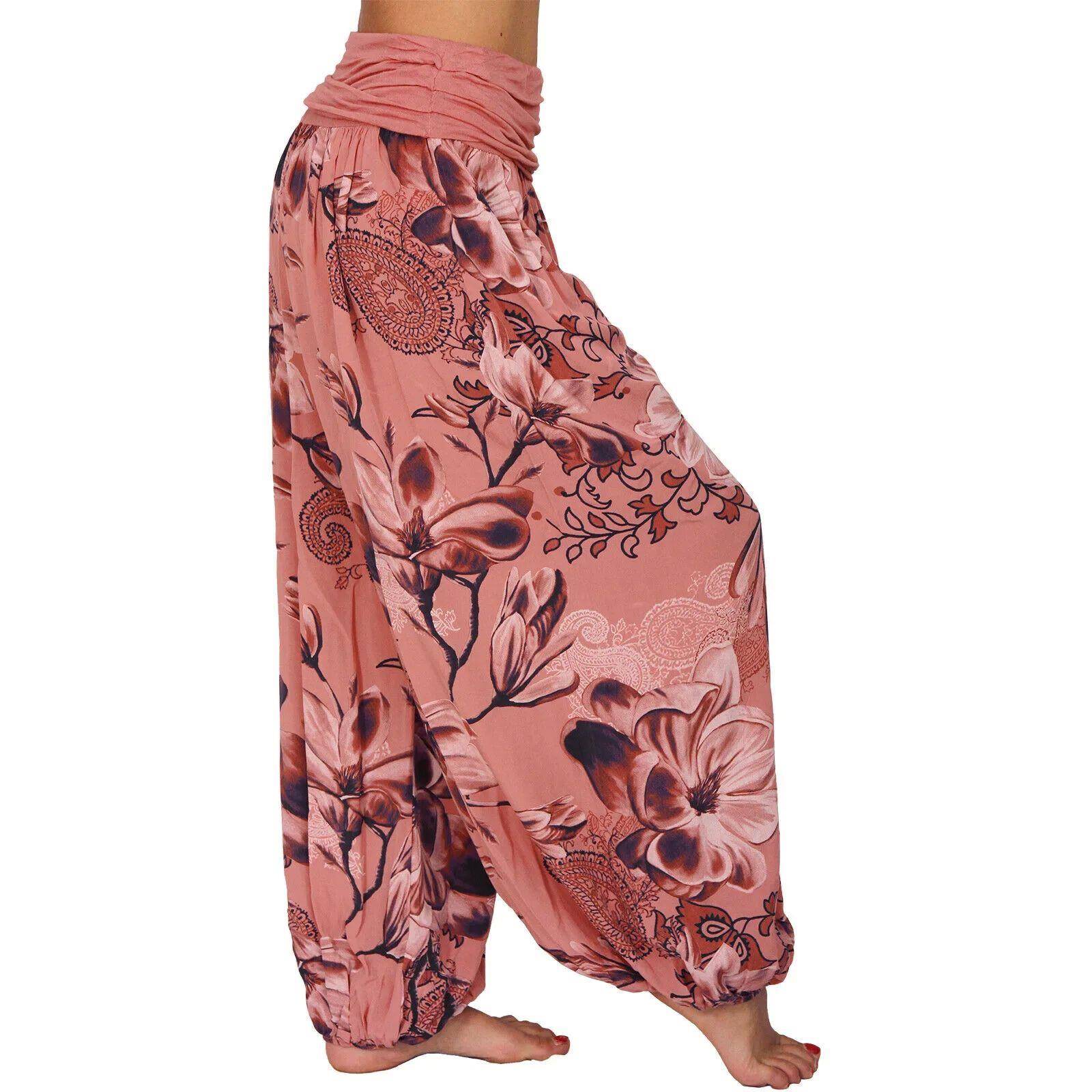 Loose p休inrt dhigh-waiste h20240901arun pants 闲宽松印花高