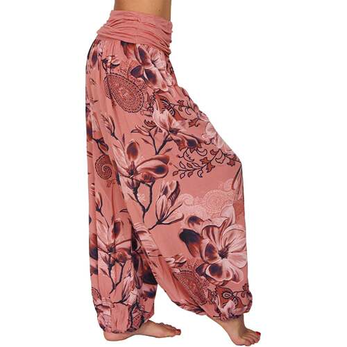 Loose p休inrt dhigh-waiste h20240901arun pants 闲宽松印花高