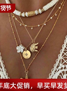 Boho Multi-Element Flowers Beaded Choker For Women Fashion G