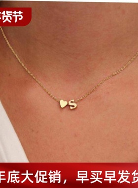 fashion jewelry necklace letter short women chain heart