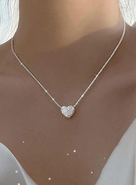 New 925 Sterling Silver Girls Hammer pattern Love Necklace S