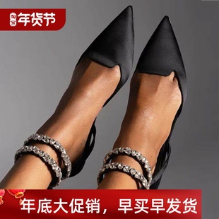 sandals flat with straps women Large for pointed