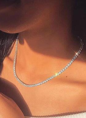 Sexy Choker Iced Out Tennis Chain Necklace For Women Luxury